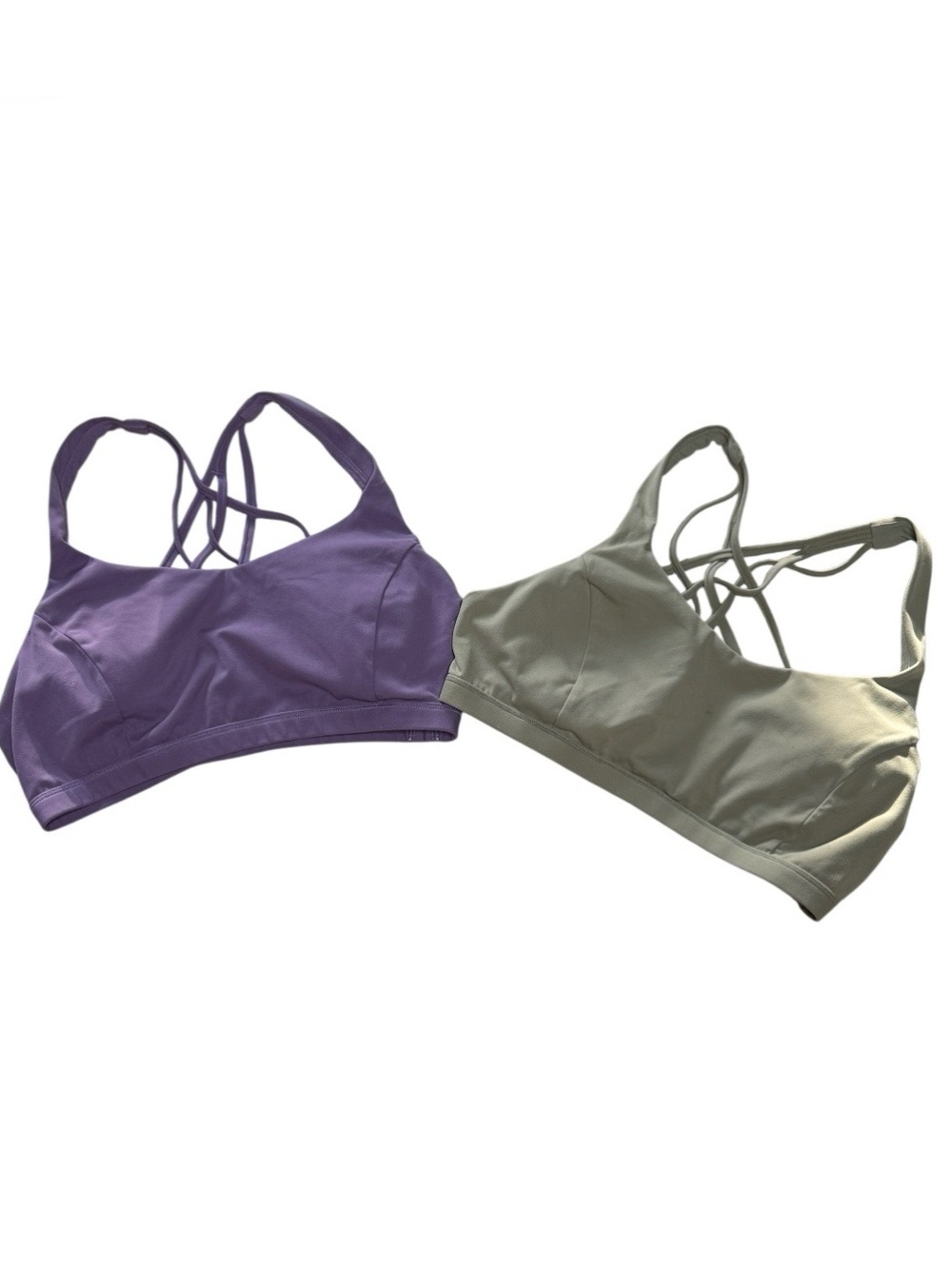 CRZ YOGA Strappy Sports Bra 2
Pack Medium Removable Pads
Purple & Sage Green